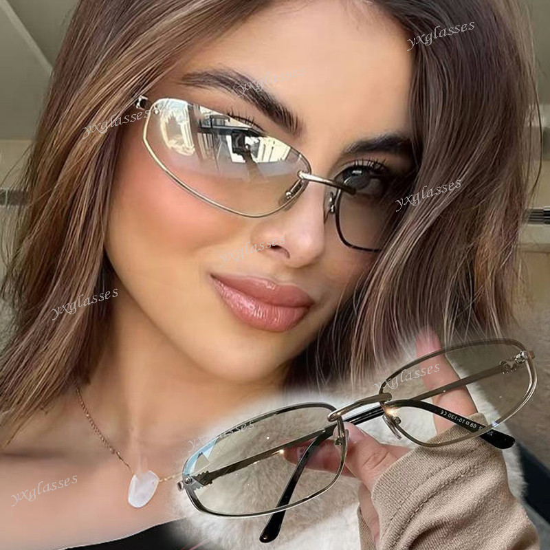 Novos Óculos De Sol Femininos , Da Moda De metal premium Resistentes A UV em Oferta na Shopee