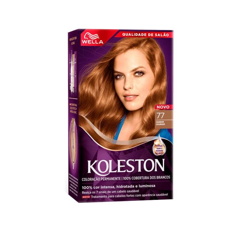 Tinta de Cabelo Koleston Marrom Dourado 77