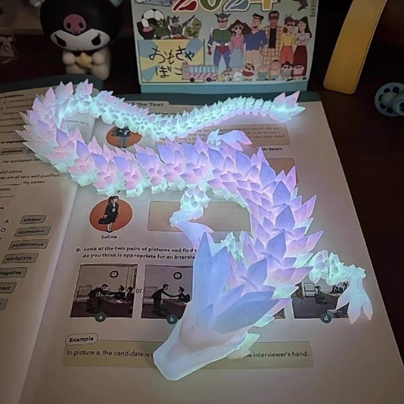 22cm 3D Impresso Dragão Luminoso Dobrável Brinquedo Articulações Rotativas Articulado Flexível Realista Feito Ornamento em Oferta na Shopee