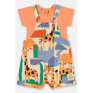 Conjunto Jardineira e Body Bebê Up Baby em Oferta na Shopee