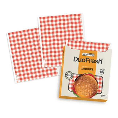 Papel Acoplado Hamburguer Fastfood Delivery 33x37 500 Folhas