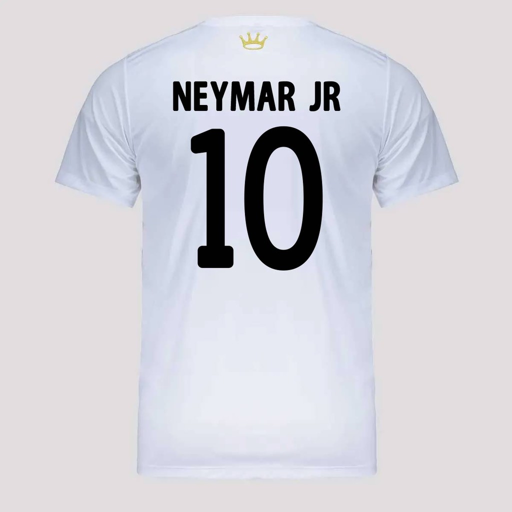 Camisa Santos Logo 10 Neymar Juvenil Branca em Oferta na Shopee