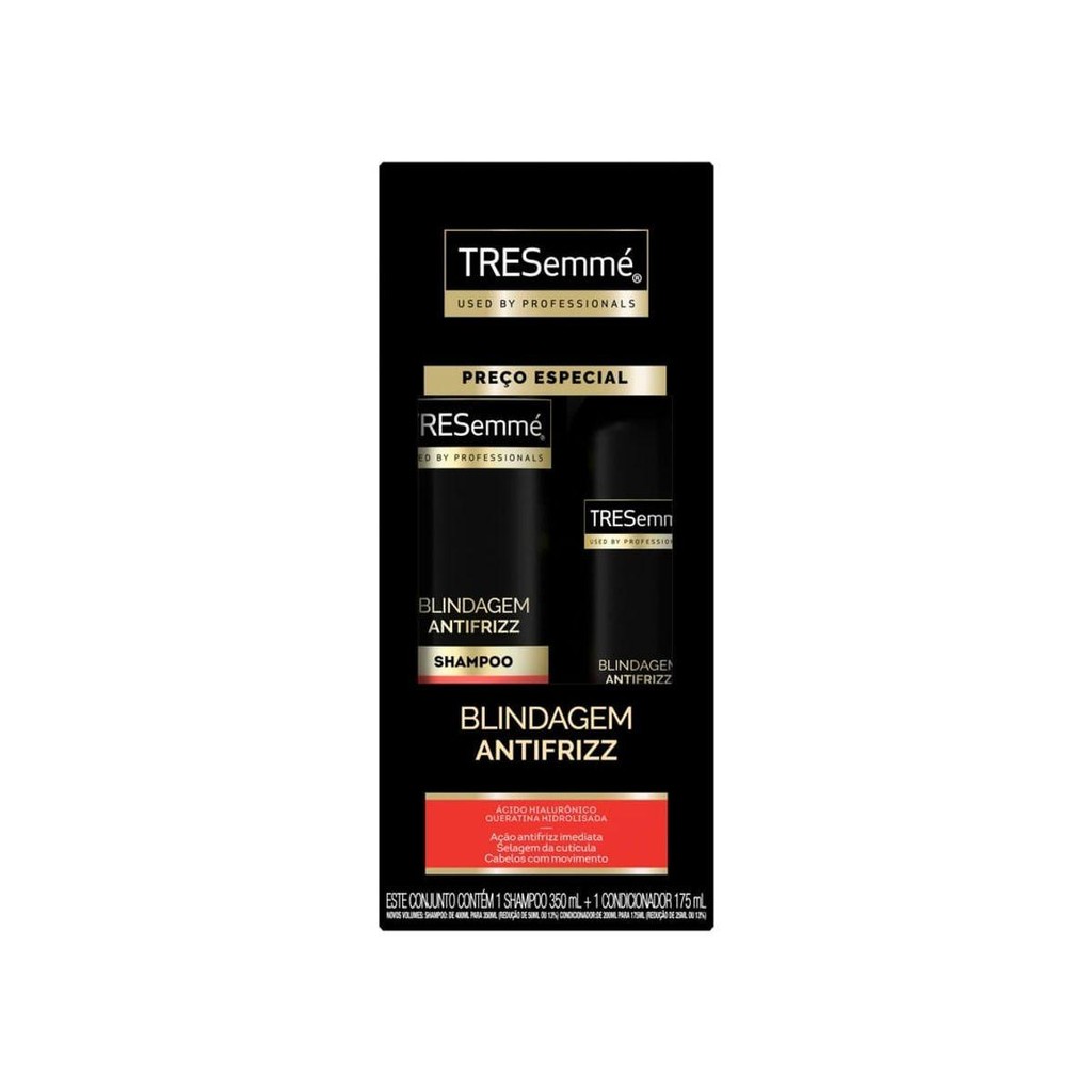 Kit Tresemmé Blindagem Antifrizz Shampoo 350ml + Condicionador 175ml