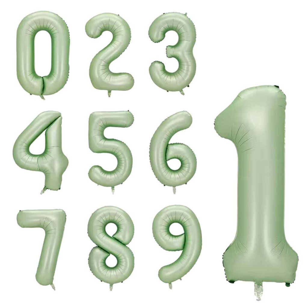 Kit 2 Balões Número Verde Fosco do 0 ao 9 Com 75cm  Para Aniversário Festa Decoração em Oferta na Shopee