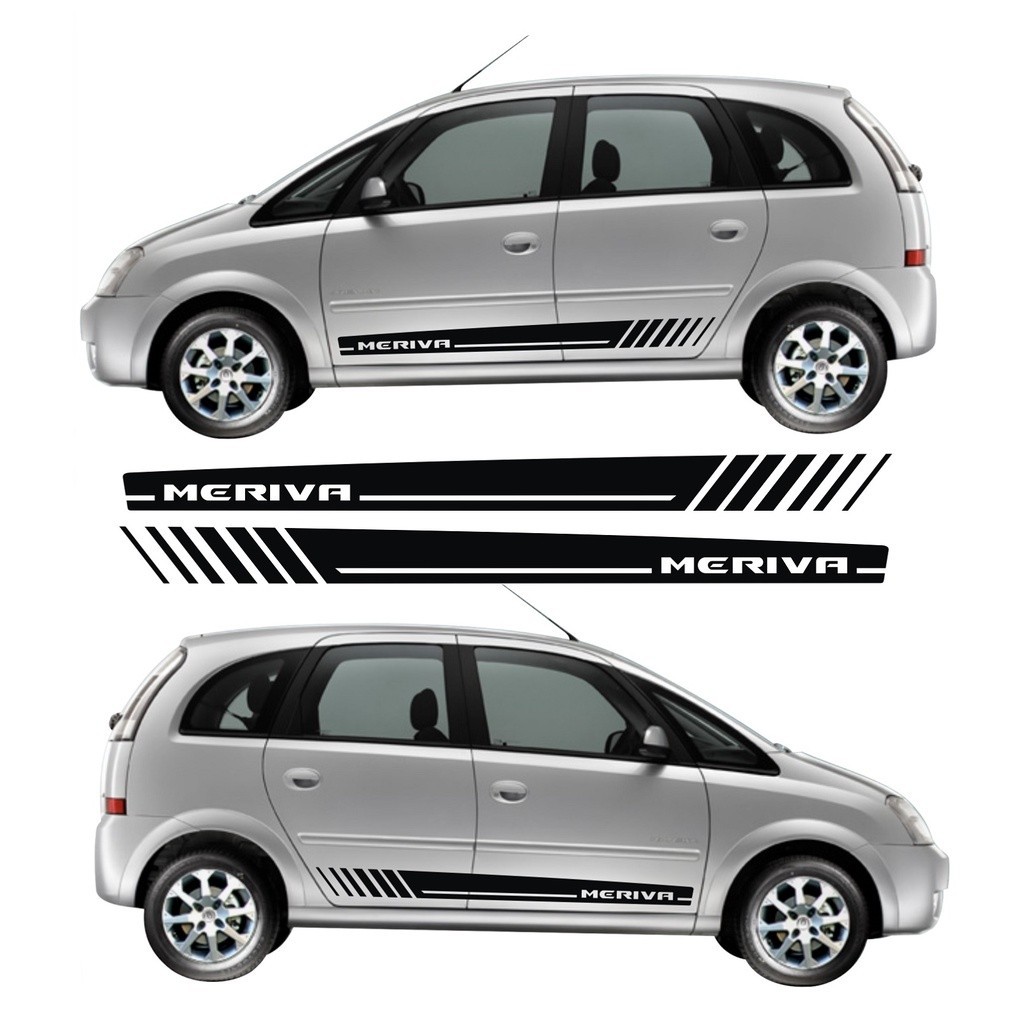 Adesivo Lateral Para Chevrolet Meriva Faixa Mv2 Tuning Fita Colante Adesiva Sticker