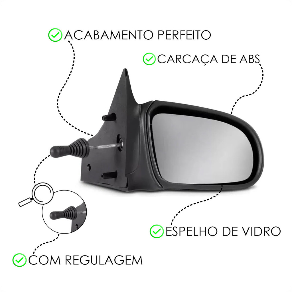 Retrovisor Chevrolet Novo Corsa Classic 2011 2012 2013 2014 2015 2016 Com Controle — imagem 2 de 2