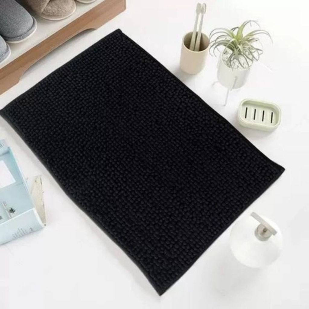 Tapete Bolinha Macarrao Antiderrapante Absorvente Banheiro Dedinho Capacho Porta Preto Seca Rapido