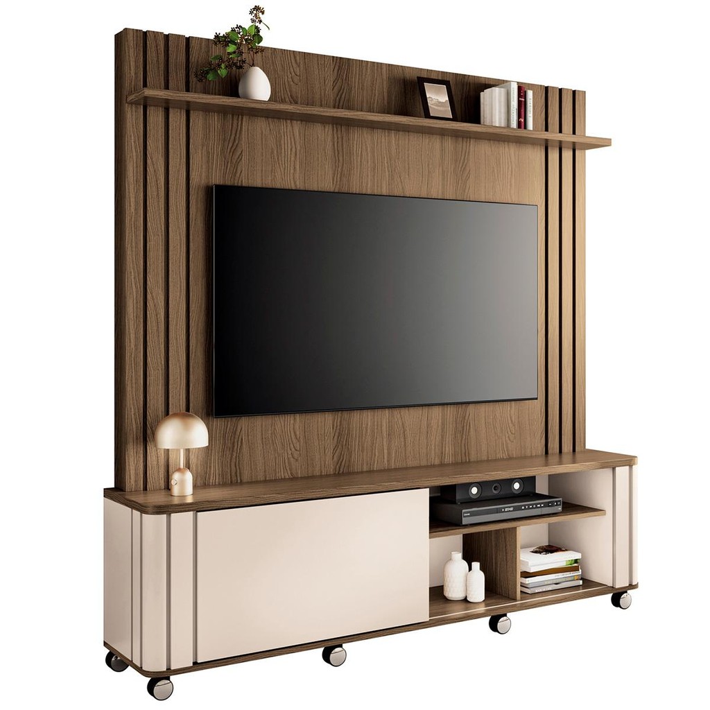 Home Painel Theater Trinus Sala TV até 70" Pol com Rodizios