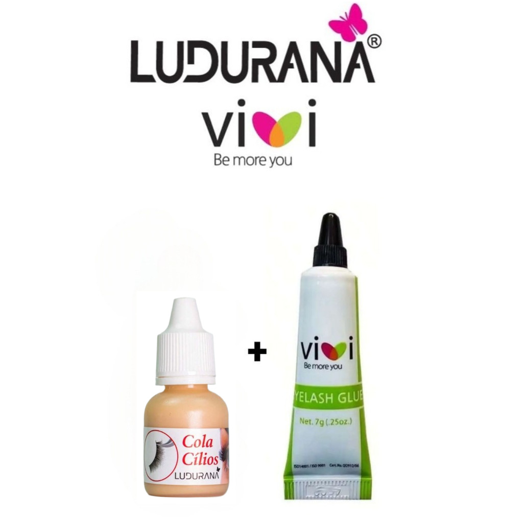 Kit Cola Tufos Ludurana Branca + Cola de Cilios Vivi em Oferta na Shopee