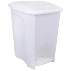 Lixeira 7L Com Pedal Branca Plasútil