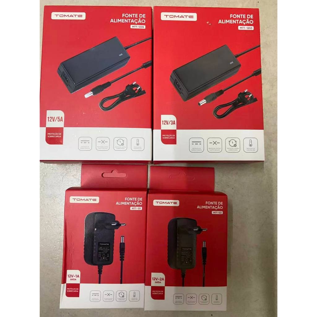 Fonte 12v 1a 2a 3a 5a - Plug P4, IDEAL PARA FITA LED E CFTV