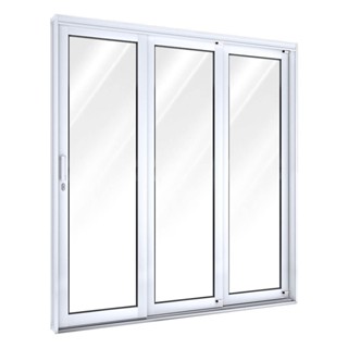 Porta de Aço de Correr 213x200cm 3 Folhas com Vidro Facilita Lucasa Direita em Oferta na Shopee