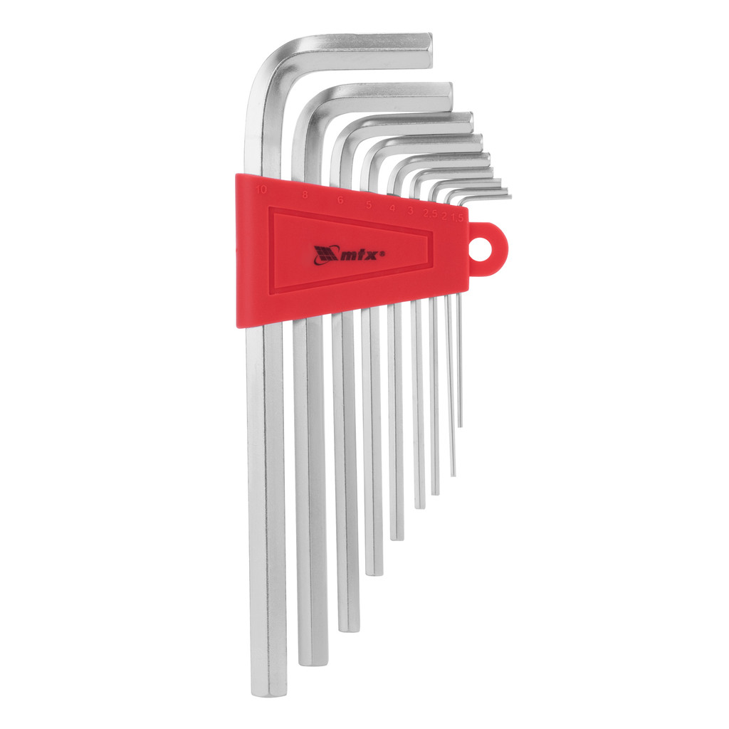 JOGO DE CHAVE ALLEN LONGA, ACABAMENTO ACETINADO, CROMO VANADIO, 1,5-10MM, 9PCS // MTX em Oferta na Shopee