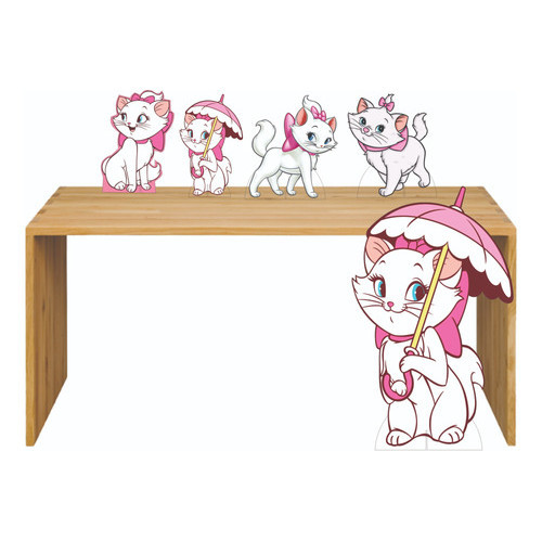 Kit Display Gatinha Marie 1 Peça Chão + 4 Peças Mesa Totens