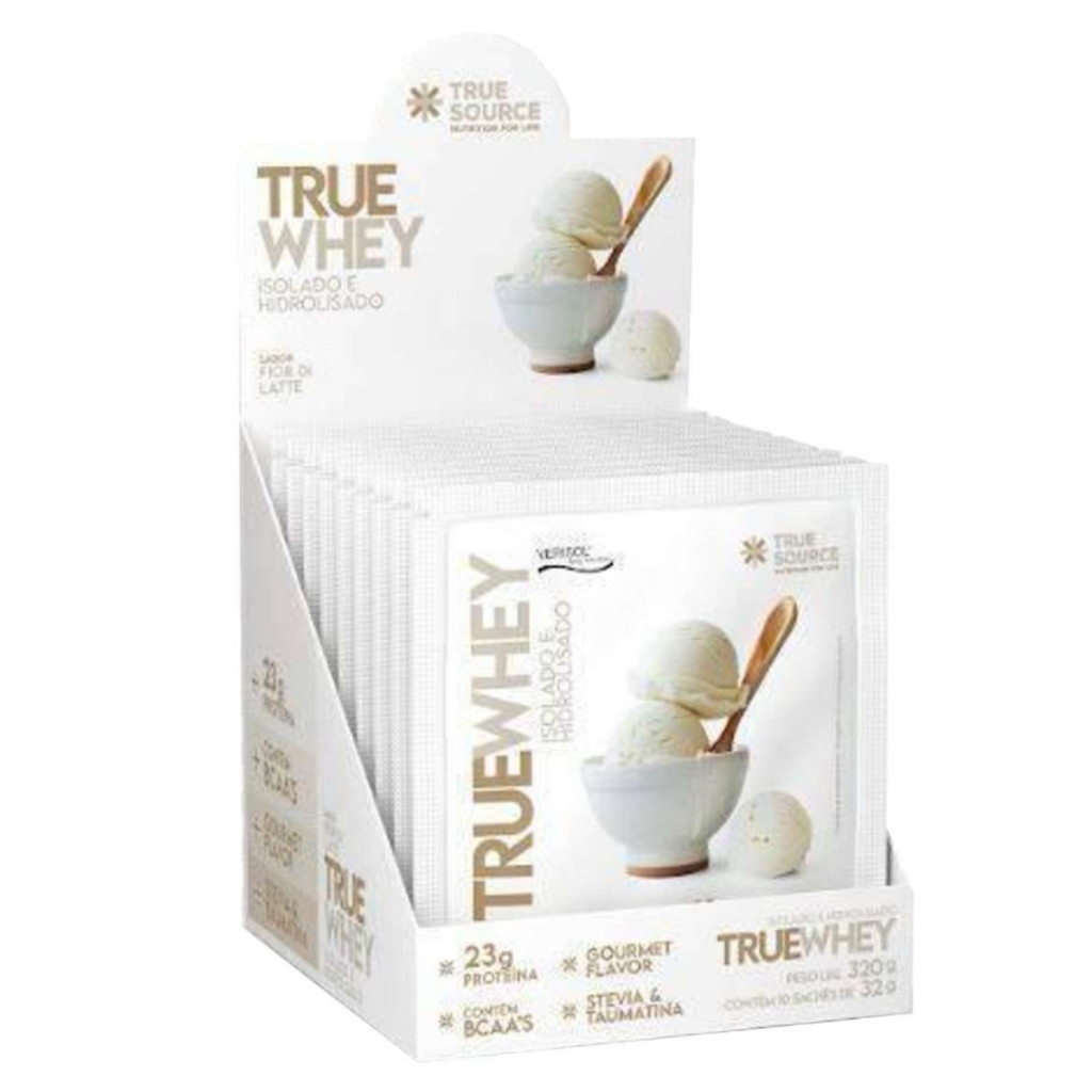 True Whey Display C/10Un De 32g Fior Di Latte True Source em Oferta na Shopee