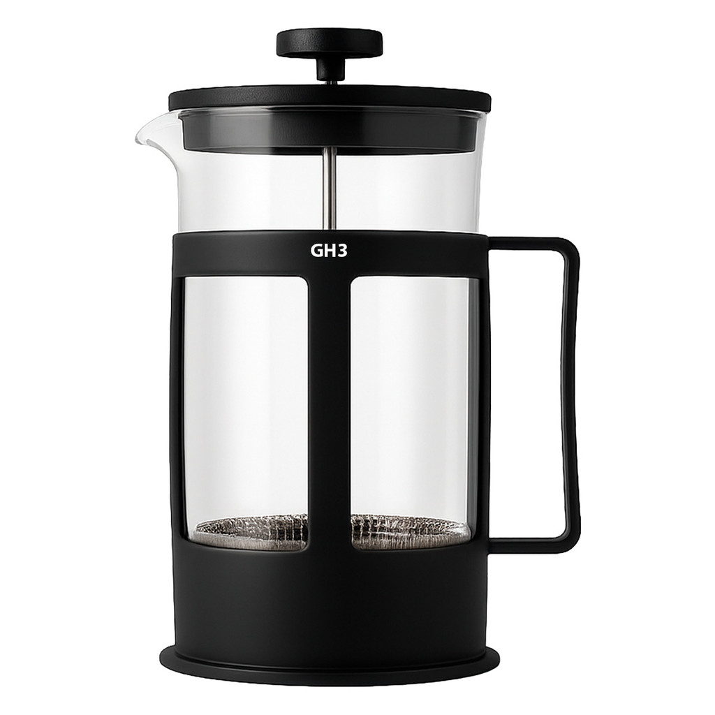 Prensa Francesa GH3 cafeteira manual vidro café gourmet chá coador inox sem papel reutilizável