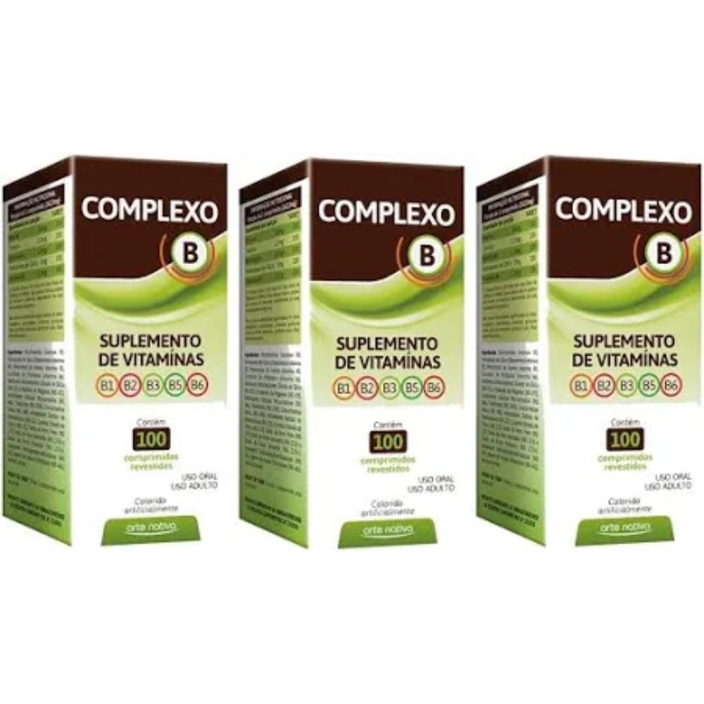 Kit 3  Vitaminas Complexo B  100 Capsulas - Arte Nativa