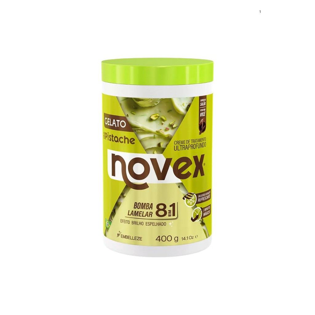 Creme de Tratamento Novex Gelato Pistache 400g Hidratação Profunda para os Cabelos