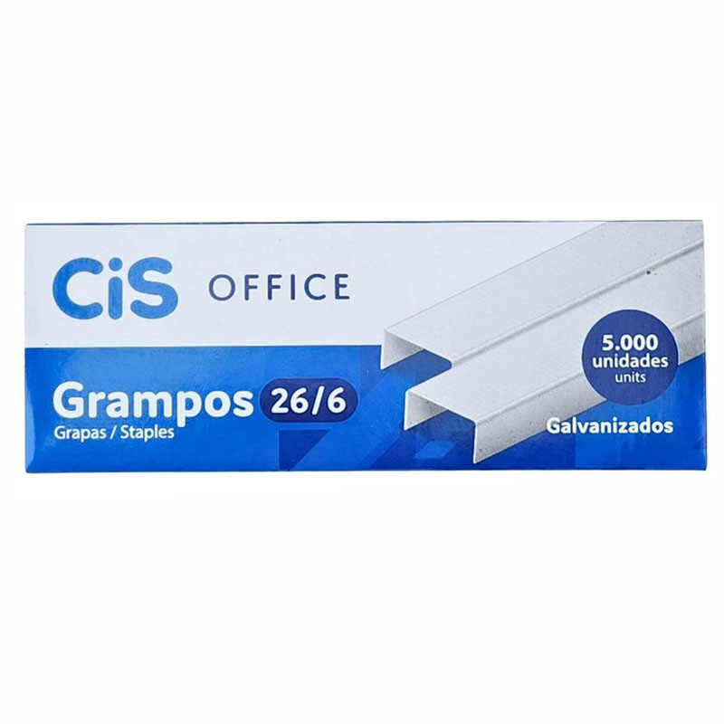 Grampo galvanizado 26/6 com 5000 unidades Cis