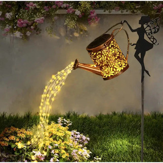 Bule Luzes Solares de Piso e Jardim Estilo Fada Decoração à Prova de Chuva Regador de Led…