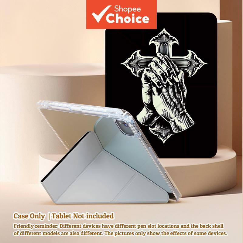 Capa Y-Fold com Armazenamento Seguro para Lápis para iPad 7a/8a/9a geração 10.2 e iPad 10a geração, suporte para