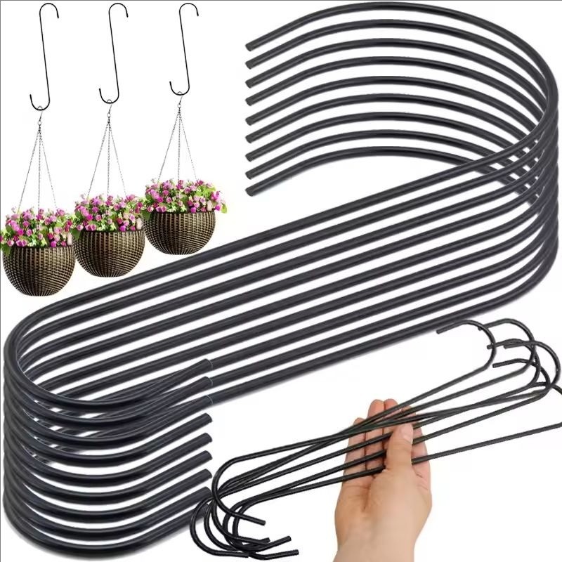 Gancho Duplo Em Forma De S De Ferro 3-1Pc-De Suspensão Para Casa Cabide Jardim-Cesta De Flores Gaiola Toalhas De Roupas-