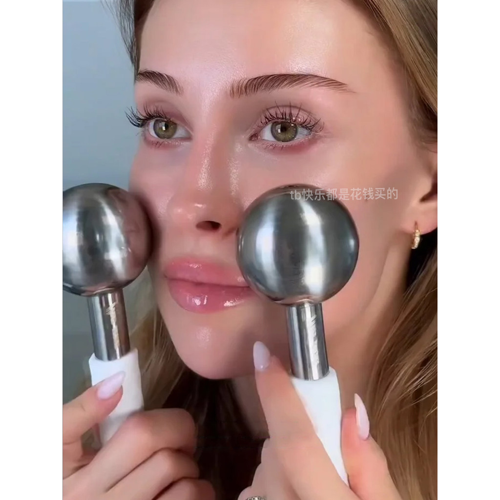 Bola de onda de gelo de aço inoxidável instrumento de beleza pacote de gelo olho salão de beleza facial dedicado pequeno