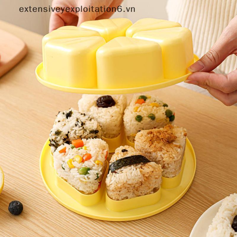 Extens 6 Em 1 Cavidade Triângulo Sushi Molde Arroz Bola Imprensa Fabricante Não-sti Maker Ferramentas De Cozinha Bento C