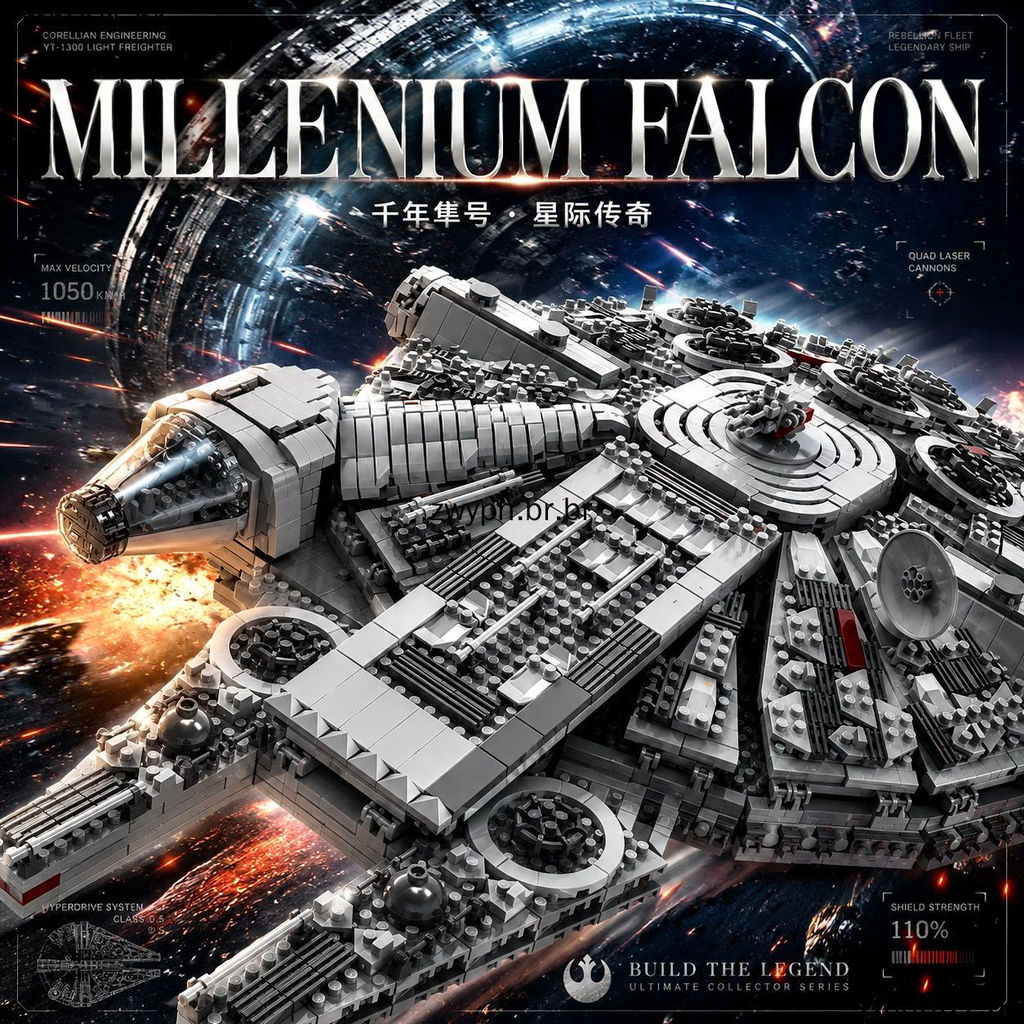 compatible  lego Star Wars Millennium Falcon nave espacial alta dificuldade criança montagem brinquedos Material ABS