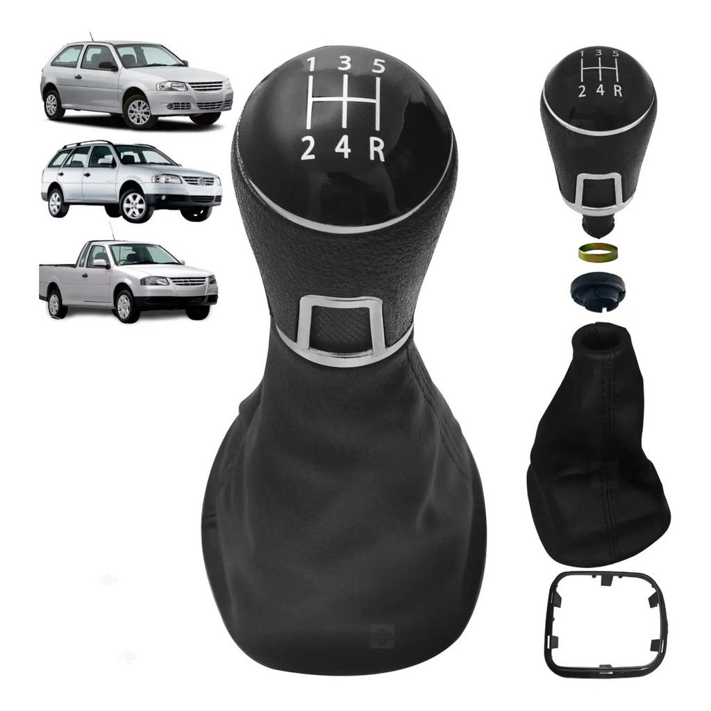 Kit Manopla Bola Coifa Câmbio Marcha Gol Saveir G4 2007/2014