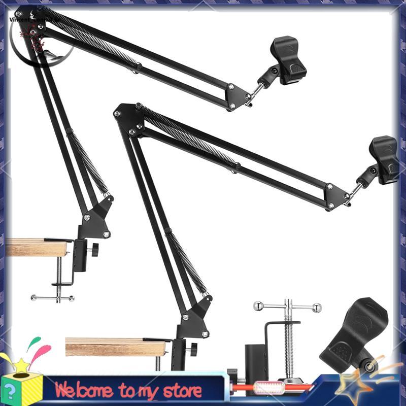 Para Microfones Leves Podcast Gravação De Jogos Compatível 2 Pçs Boom Microfone Braço Mesa Suporte Com 3/8 " Braçadeira 