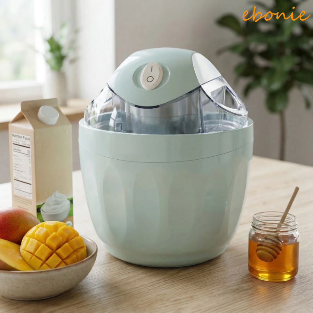 Sorveteira Elétrica EBONIE , Sorvete Elétrico Doméstico Com Capacidade De 500ml | Milkshake De Design Portátil