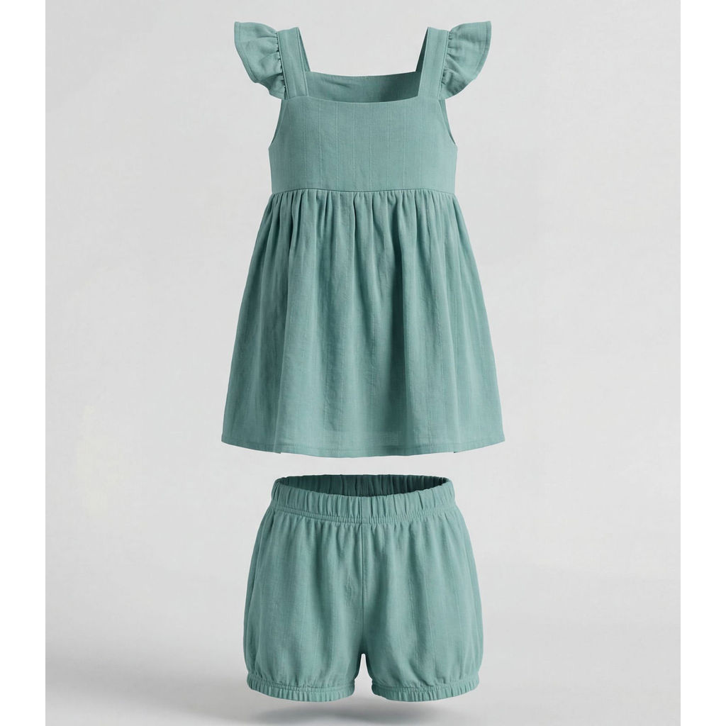 Conjunto Bata com Shorts Bebê Trick Nick Verde