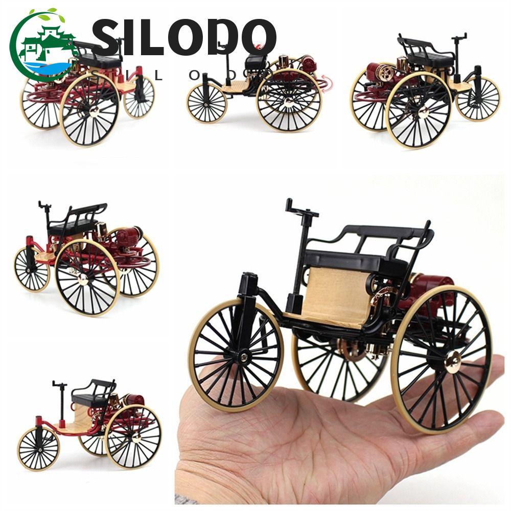 Brinquedo De Triciclo De Simulação SILODO , Modelo Em Miniatura De Três Rodas Liga Bicicleta
