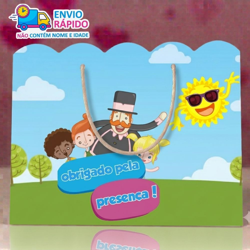 Kit Sacolinha Personalizada Mundo Bita Menino (20x15x7cm) Lembrancinhas de Aniversário - PEGUE E MONTE