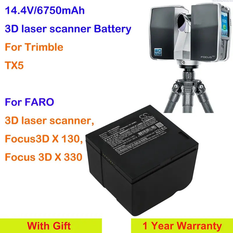 Bateria Cameron Sino 6750mAh ACCSS6001 Para scanner A laser FARO 3D , Focus3D X 130 , Focus 3D X 330 , Trimble TX5