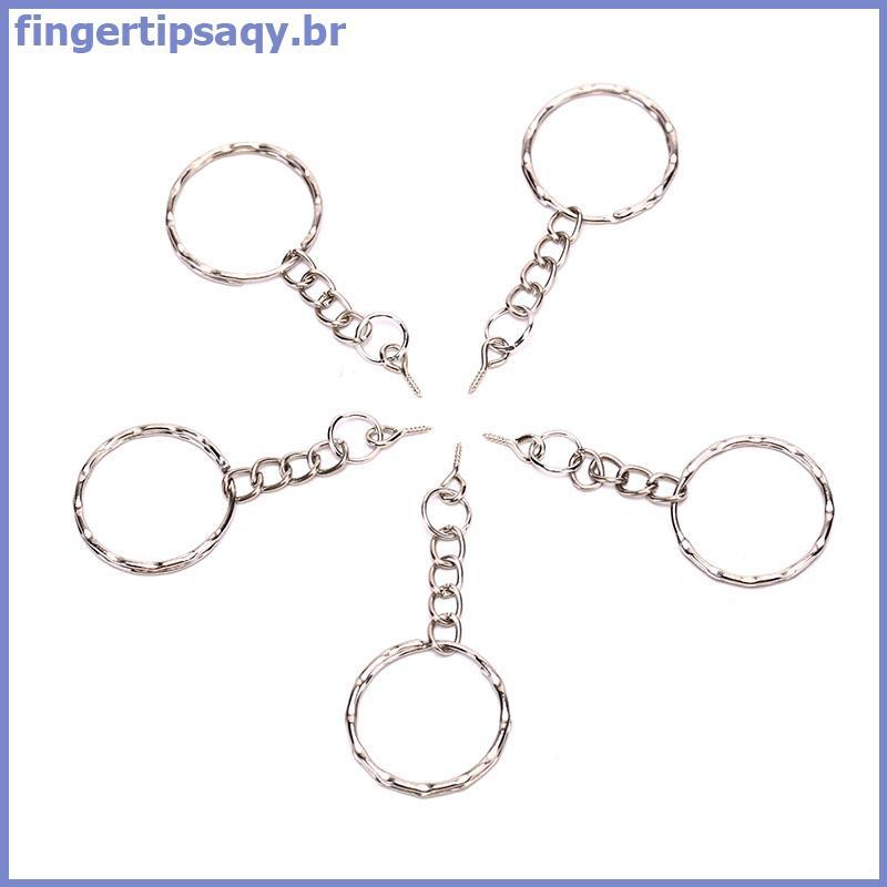 FINGE 40 Peças Chaveiro Polido Parafuso Olho Corrente Curta Conector De Anel Dividido Joias Faça Você Mesmo ,