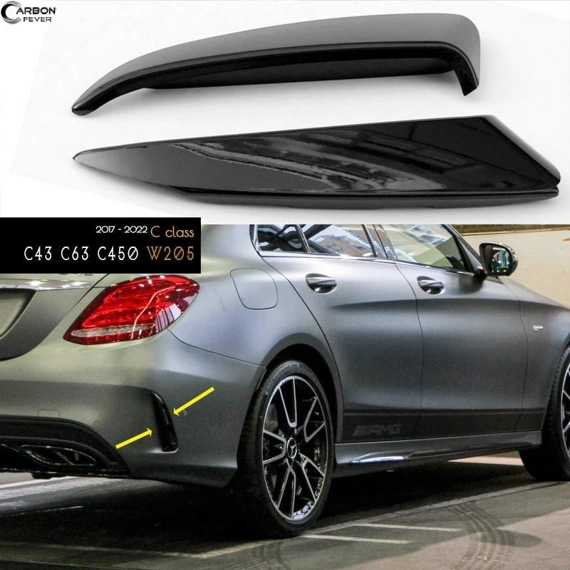 C43 Estilo PP Plástico Preto Pára-Choque Traseiro Canards Guarnição Para Mercedes W205 C205 A205 C43 C63 C450 ANG E Todo