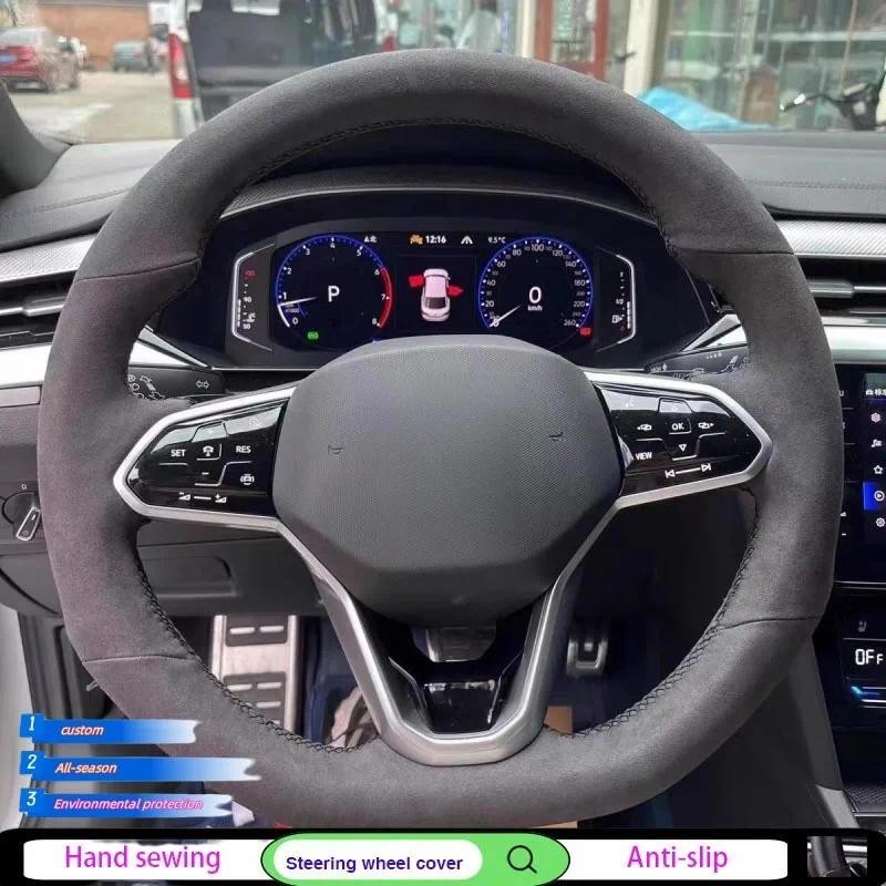 Trança Capa De Volante Do Carro Para Volkswagen VW Atlas Golf 8 Mk8 Jetta Passat B9 Tiguan Sharan Envoltório De Direção