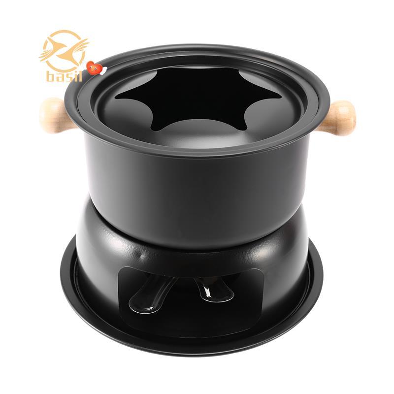 [Desconto B] Conjunto De Fabricante De Fondue De Chocolate Multifuncional Aço Carbono Sorvete Queijo Panela Quente