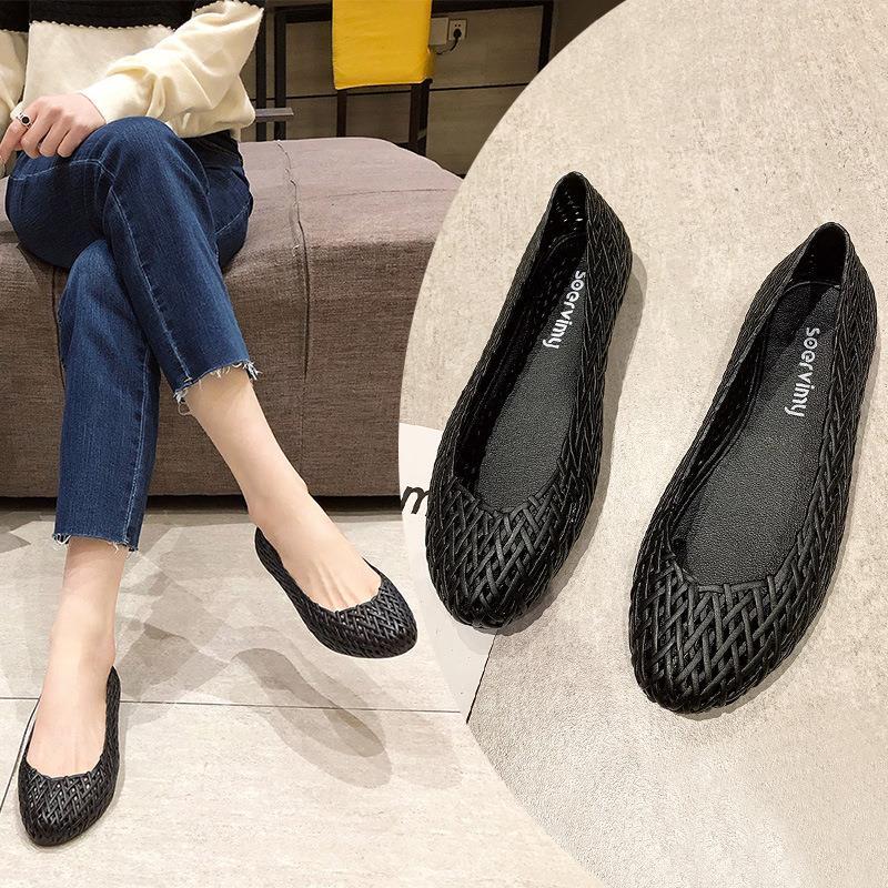 Moda oco sandálias de plástico feminino sola macia trabalhando não cansado verão mãe antiderrapante respirável Toe-cober