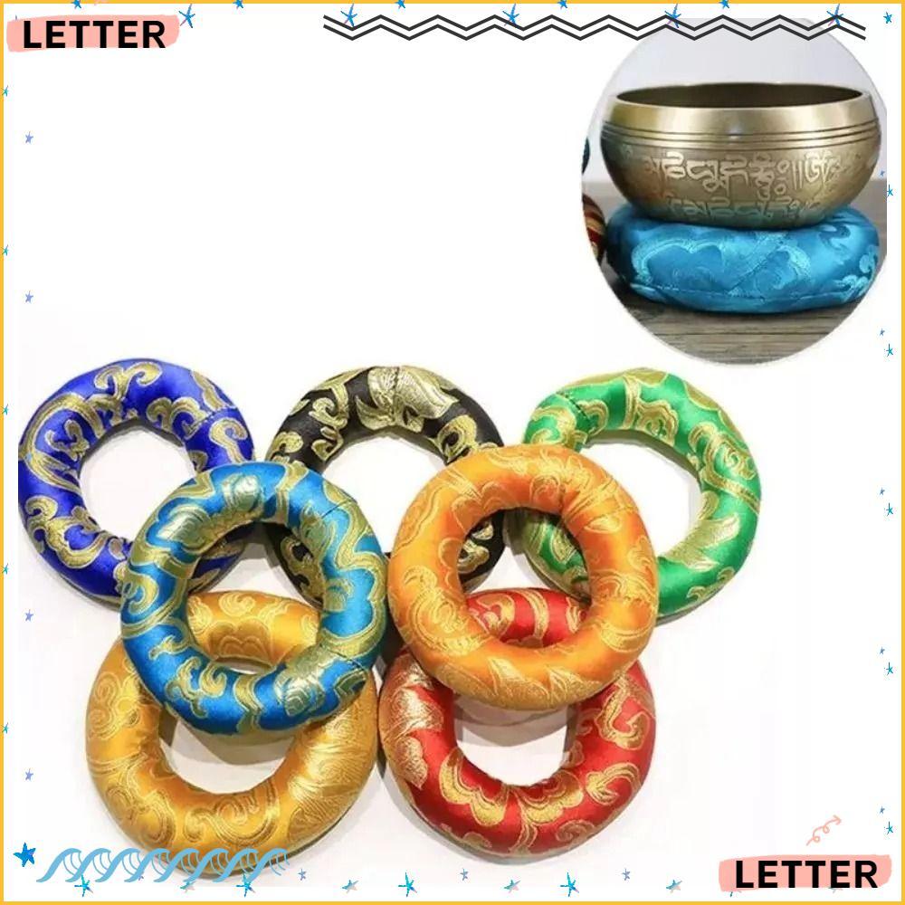 Travesseiro De Tigela Tibetana Com Letras , Tapete Macio De Canto De Cor Aleatória , Almofada Som De Buda Artesanal De A