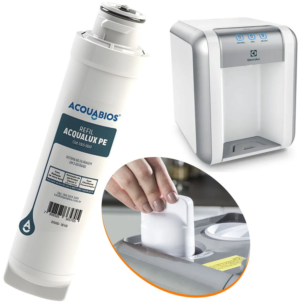 Refil Filtro Água Acqualux Purificador Bebedouro Compatível Troca Elemento Filtrante Vela
