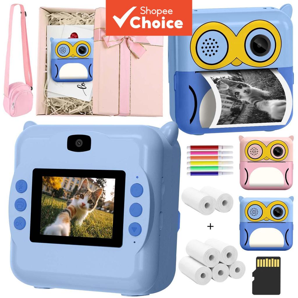 Câmera Instantânea para Crianças, Câmera de Impressão Instantânea com Canetas Coloridas para DIY, Presente de Natal de