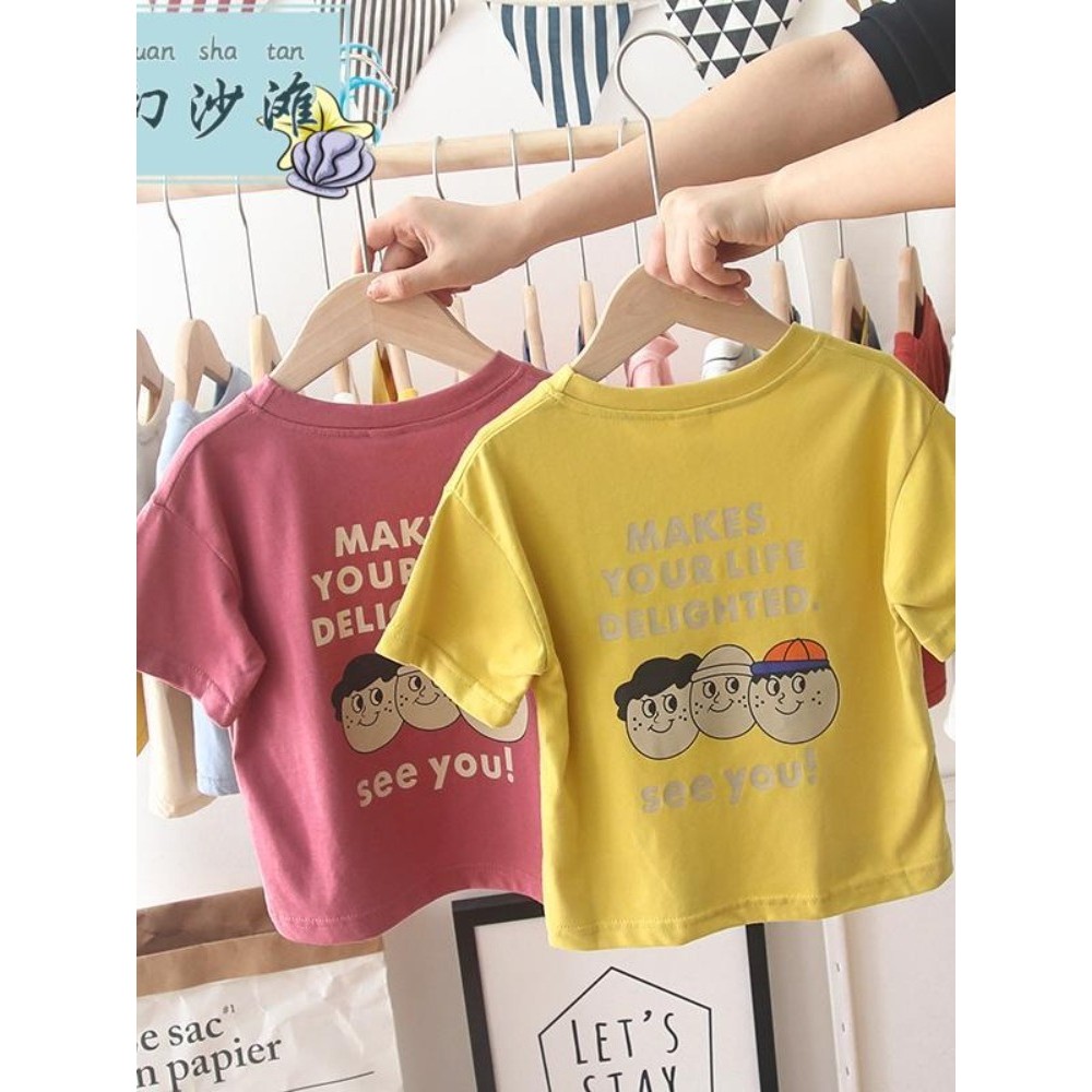 Crianças roupas infantis meninos meninas camisetas de verão 2022 novo estilo versão coreana crianças de manga curta meni