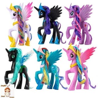 Princesa Celestia Luna Cadance Action Figures My Little Pony Fluttershy Unicorn PinkiePie AppleJack Boneco Brinquedos in