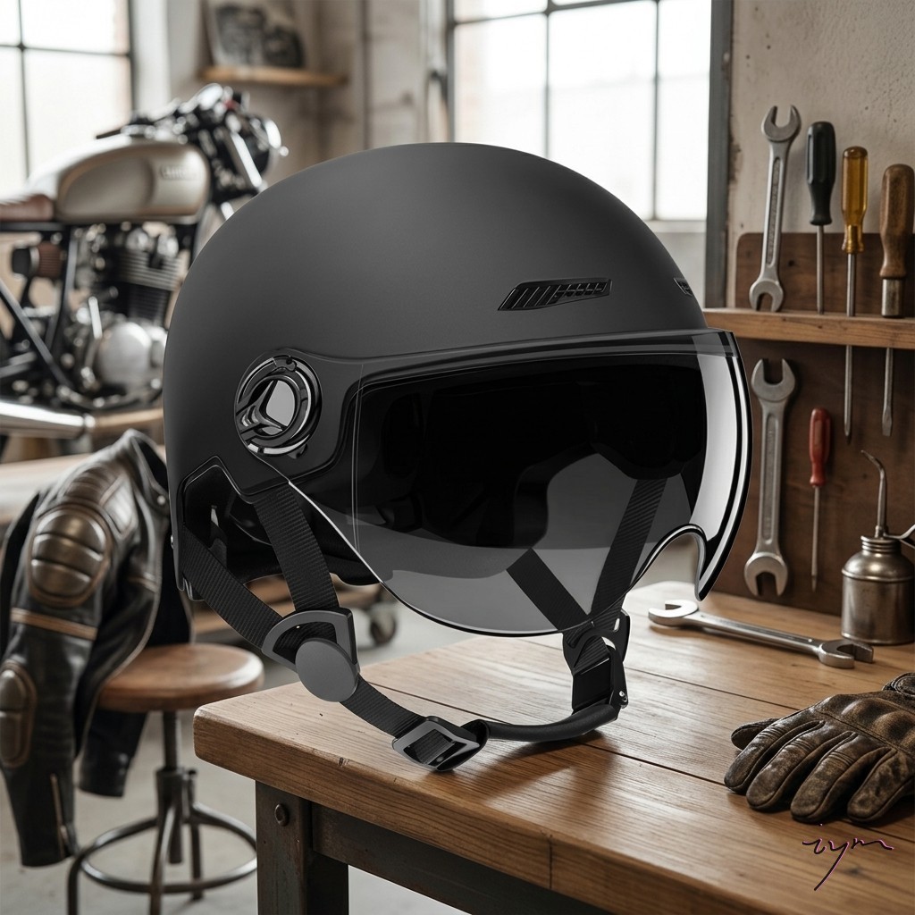 Scooter Elétrico Masculino Meio Capacete ABS EPS Proteção Solar Ventilada Todas As Estações