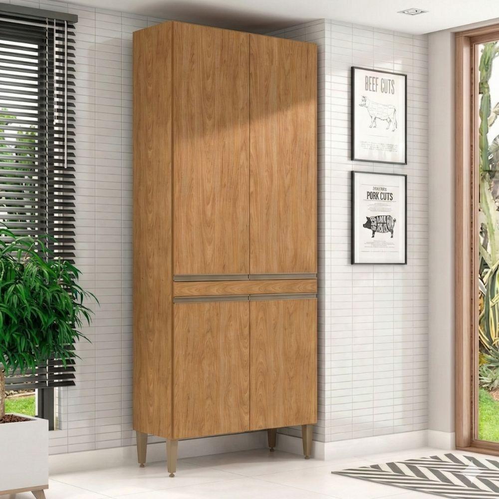 Paneleiro para Cozinha Modulada Paris 4 Portas MDP 80cm Freijó Menu Móveis