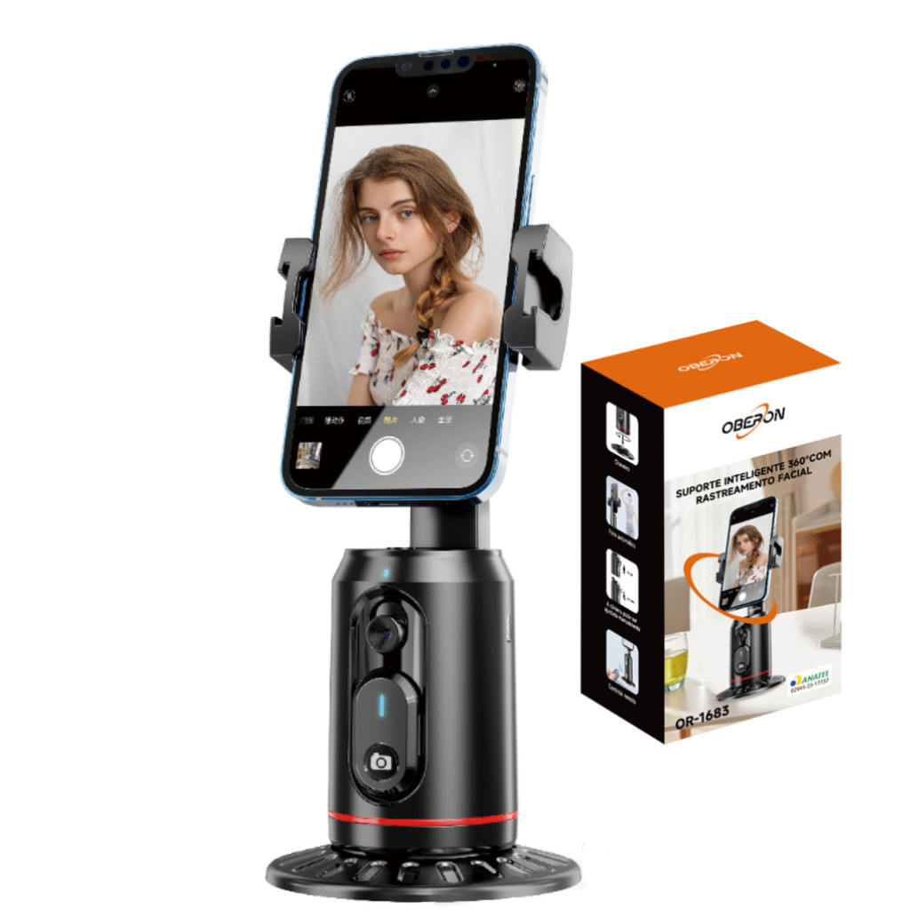 Gimbal Estabilizador Inteligente para Celular com Rastreamento Facial, Bluetooth e Controle Remoto Oberon OR-1683
