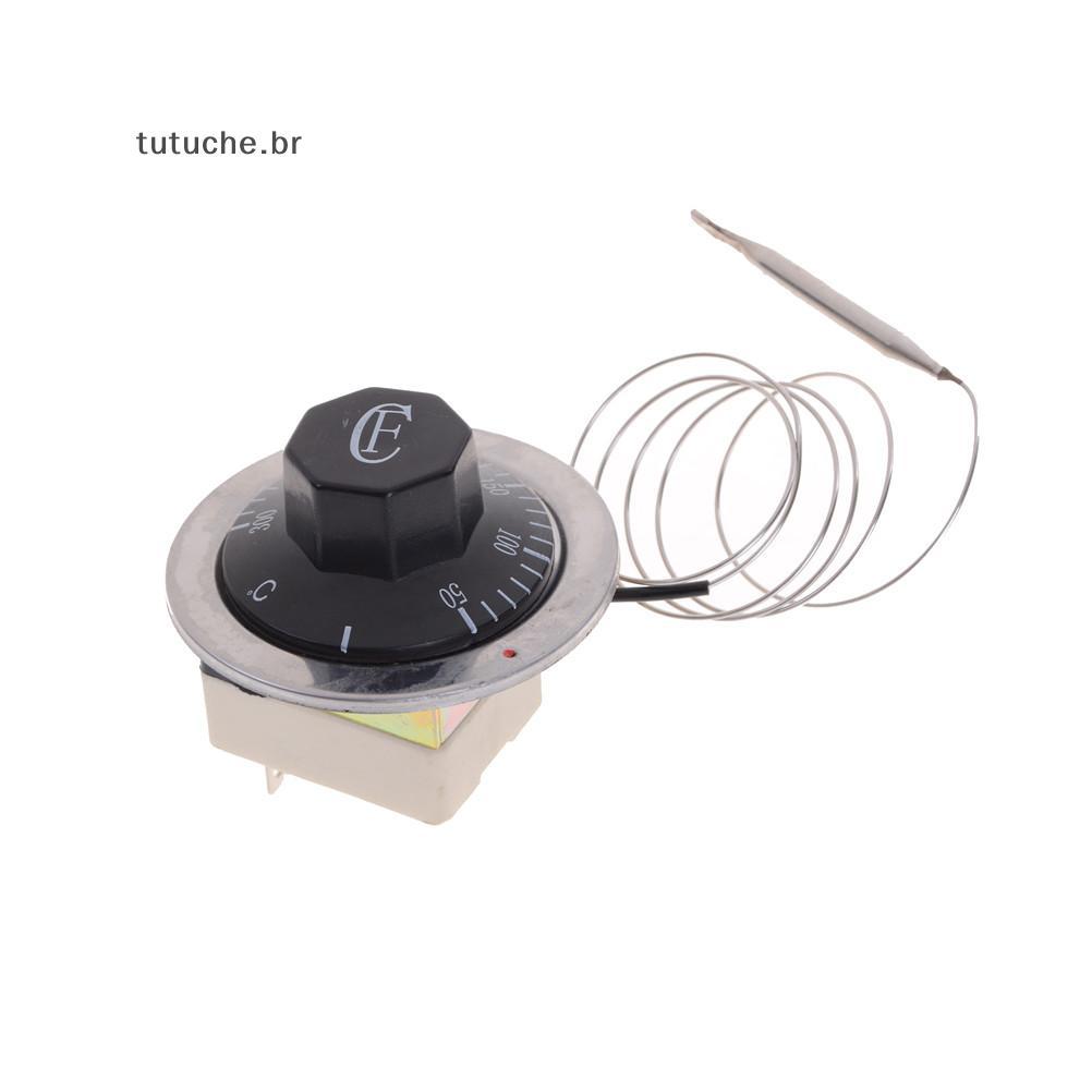 Interruptor De Controle De Temperatura Do Termostato TU AC 220V 16A Para Forno Elétrico 50-300C Dial BR